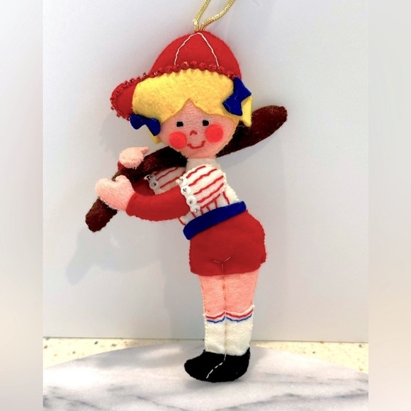 Vintage Bucilla Softball‎ Girl Holiday Christmas Ornament - Picture 2 of 3